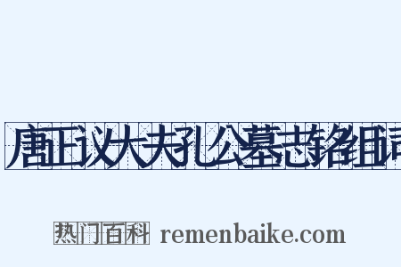 唐正议大夫孔公墓志铭组词是什么意思的图片